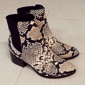 Snakeskin booties size 6